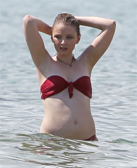Elisabeth Harnois In Red Bikini At The Beach May Celebmafia