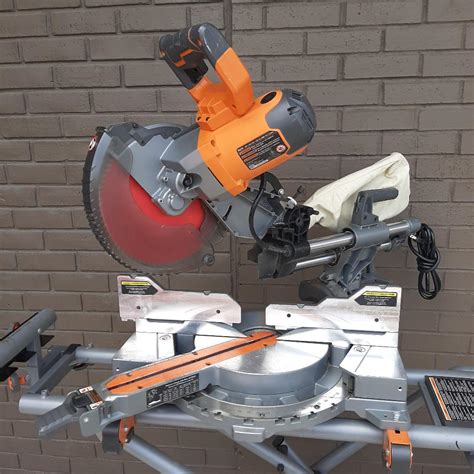 Ridgid R4210 10 Dual Bevel Sliding Miter Saw With Stand Very Good