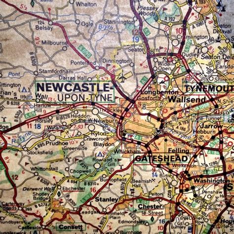 Old Map Of Northern England Newcastle Upon Tyne Cant Wait