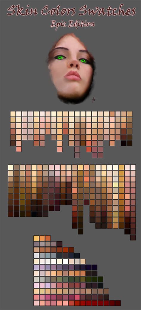 Rgb Skin Tone Chart Skin Color Swatches Epic Edition Digital
