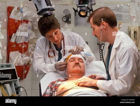 Head Injury In A Hospital Emergency Room Stock Photo Alamy