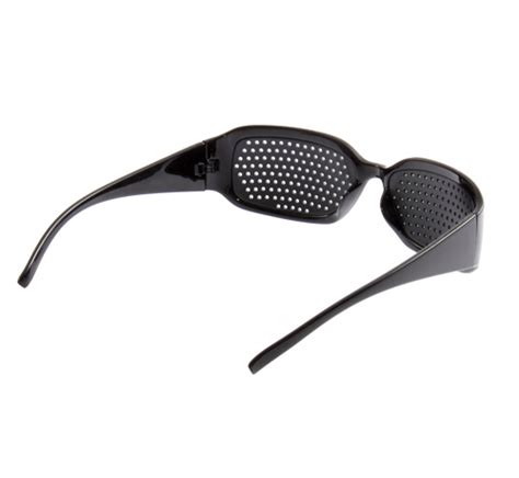 black pinhole wrap eye glasses