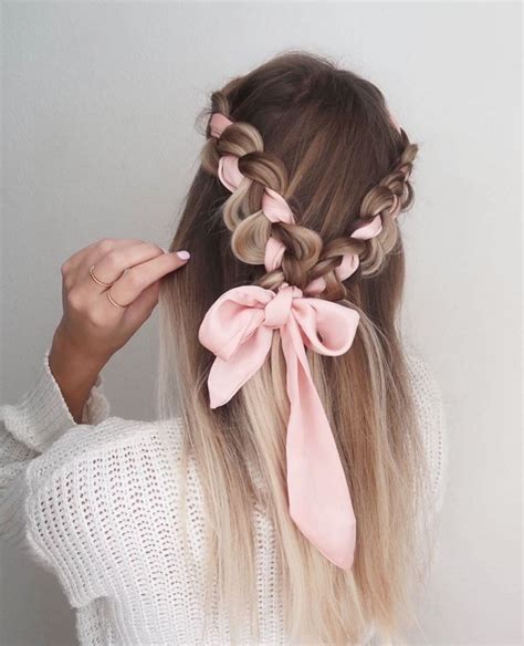 Pin By Summer Hester On ーcommunityー Ribbon Hairstyle Prom Hairstyles For Long Hair Long Hair