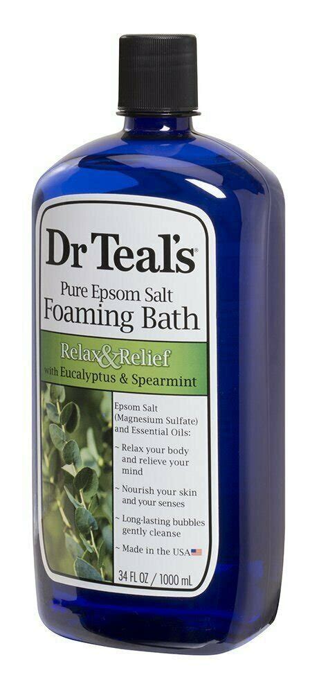 Dr Teals Foaming Bath Pure Epsom Salt Eucalyptus And Spearmint 34 Oz 1