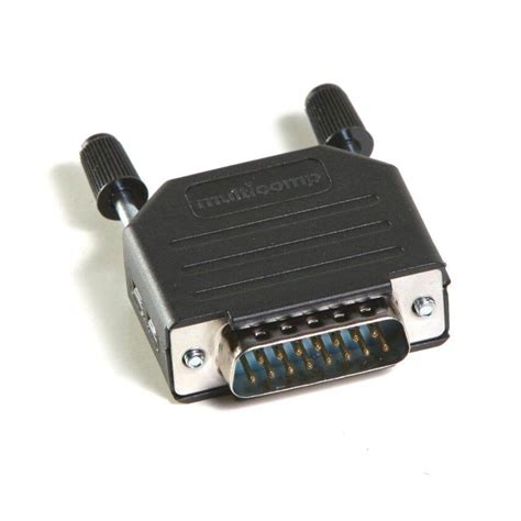 15 Pin Male D Sub Plug Solder Connector Rs232 Serial Db15 Da15 ~ Hood