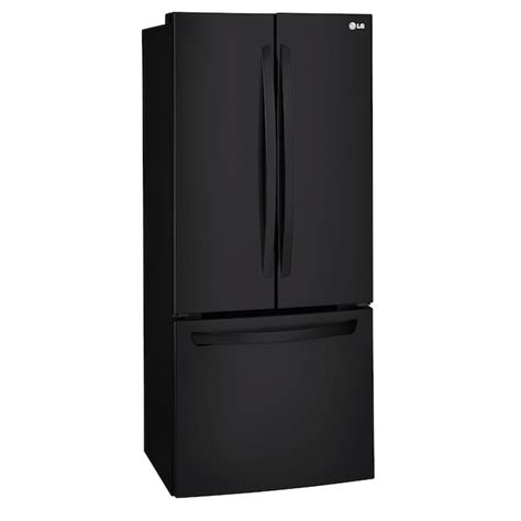 lg 21 8 cu ft french door refrigerator with ice maker smooth black energy star at