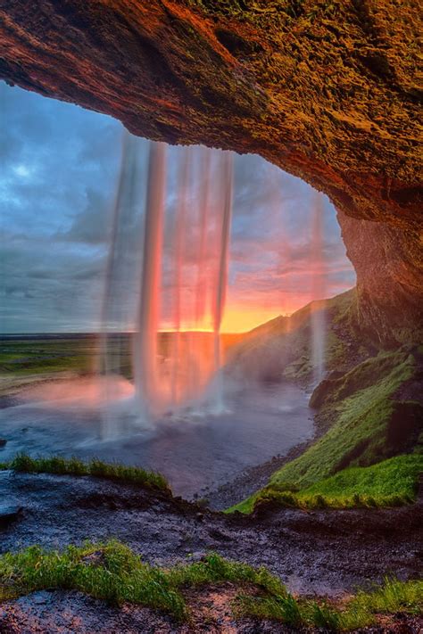 Waterfall In Pink Nature Photography Waterfall Nature