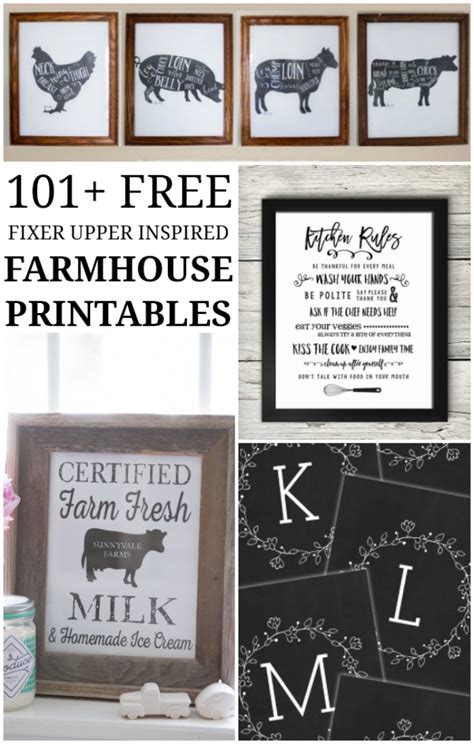 Farmhouse Free Printables Printable Templates