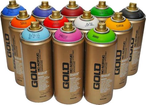 Montana Gold Premium Spray Paint 400ml Main Colors Set Of