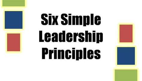 six simple leadership principles