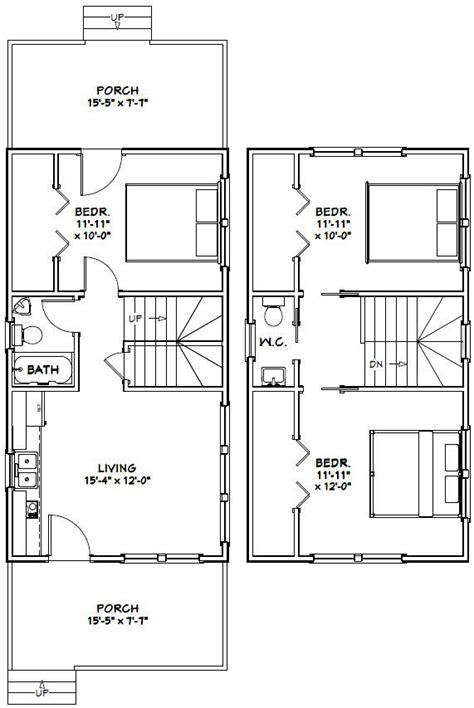 16x30 House 16x30h7p 878 Sq Ft Excellent Floor Plans Planos