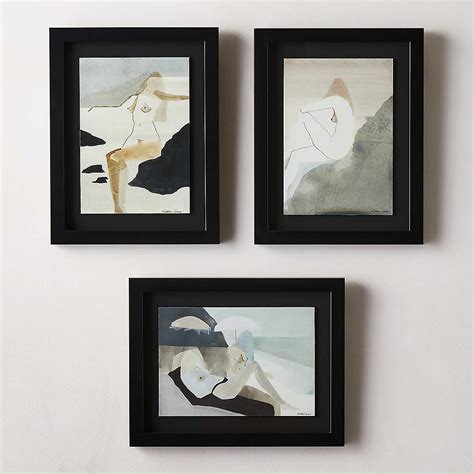 Nude Framed Giclee Modern Art Print Set Of 3 CB2