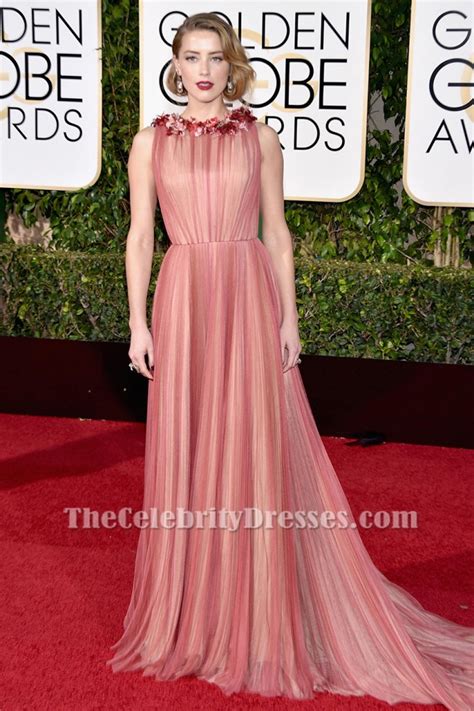 Amber Heard 73rd Annual Golden Globe Awards Red Carpet Formal Dress