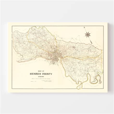 Vintage Map of Henrico County, Virginia 1901 by Ted's Vintage Art