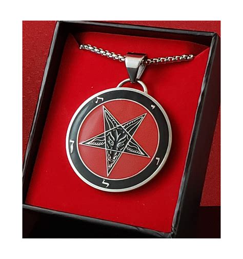 Steel Stainless Goth Seal Lucifer Badge Church Satan Symbol