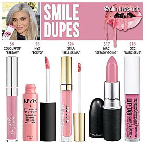 Kylie Jenner Lip Kit Dupes For Smile Kylie Cosmetics Dupes Makeup Dupes Cosmetics Dupes
