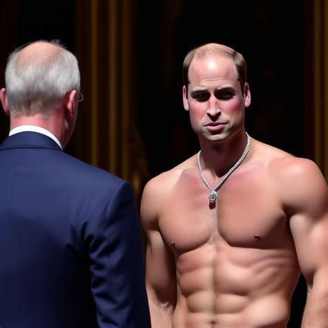 Prize Mouse Handsome Shirtless Prince William Wearing The Uk Crown