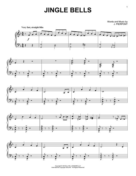 Jingle Bells Jazz Version Partitions J Pierpont Piano Solo