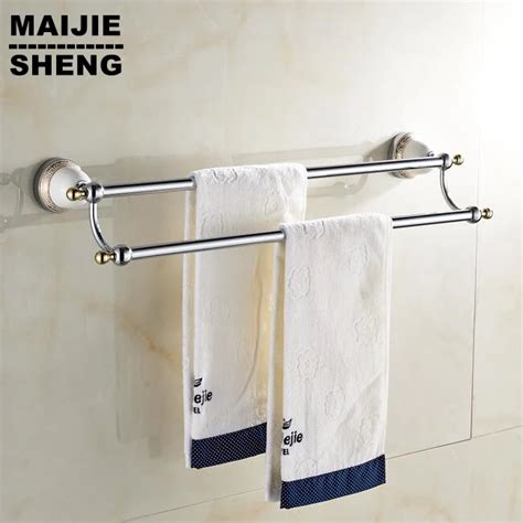 double chrome ceramic towel bar towel holder solid brass made chrome finished bath products