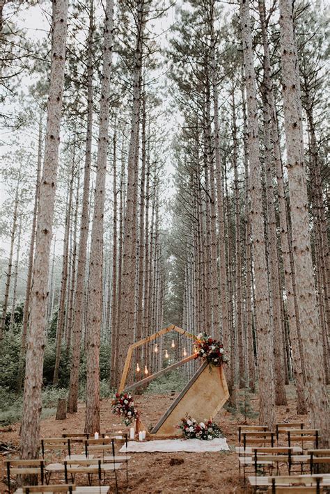 Intimate Wedding In The Woods Inspiration In Emmy Mae Bridal Wedding