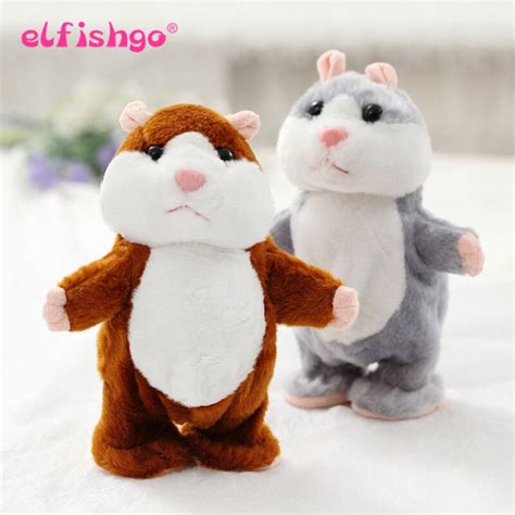 Talking Walking Stuffed Hamster Plush Toy Electronic Pet Cute Speak