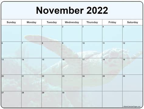 Collection Of November 2022 Photo Calendars With Image Filters