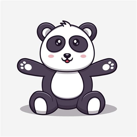Cute Panda Hug Cartoon Vector Icon Illustration Animal Icon Concept
