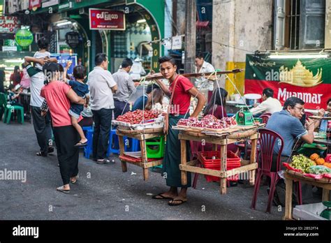 Street Market Yangon Myanmar Asia Stock Photo Alamy