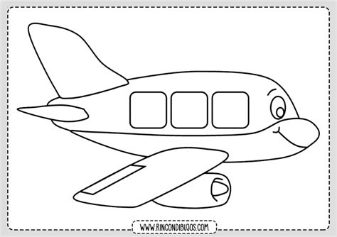 Colorear Dibujo de Avion Rincon Dibujos en 2020 Avion dibujos