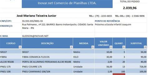 Meus Pedidos Planilha Excel Gr Tis Para Emiss O De Pedidos Planilhas