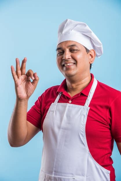 Premium Photo Portrait Of Handsome Indian Male Chef Posing While Doing Activities