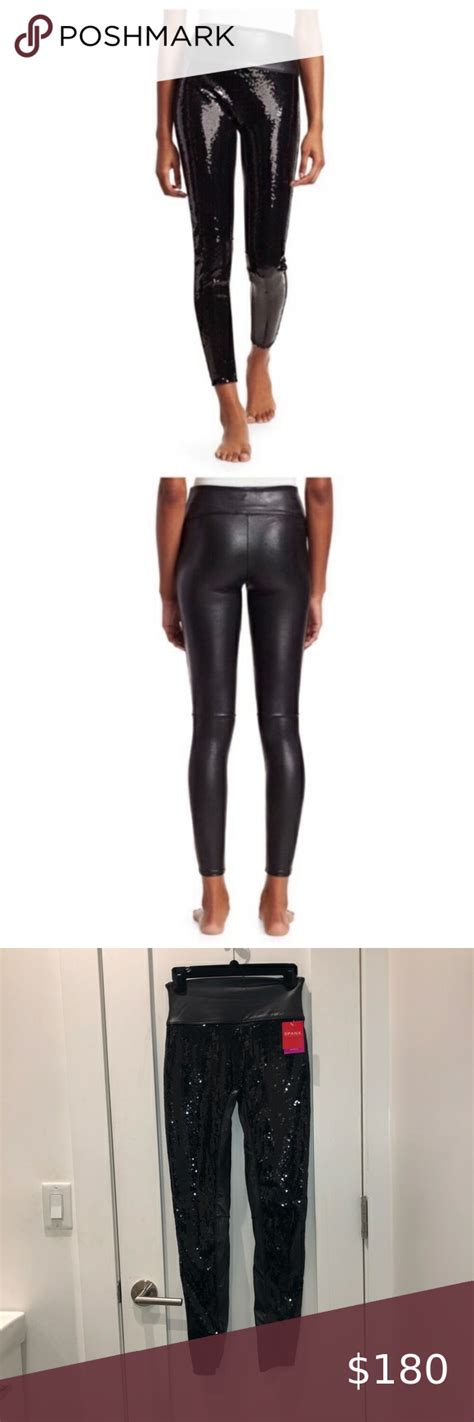 Spanx Faux Leather Sequin Leggings Spanx Faux Leather Leggings