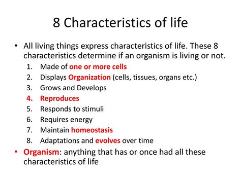 8 Characteristics Of Life Ppt Download