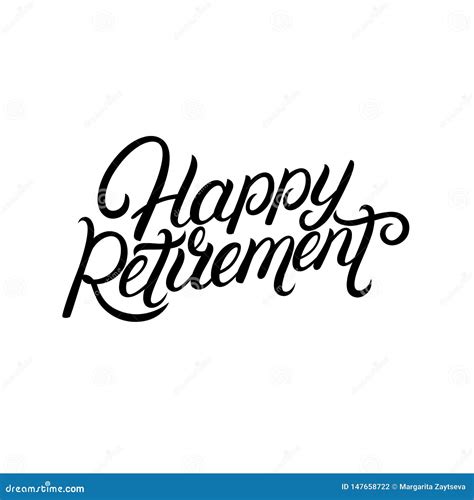 Happy Retirement Hand Written Lettering Vector Illustration