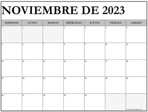 Noviembre De 2023 Calendario Gratis Calendario Noviembre