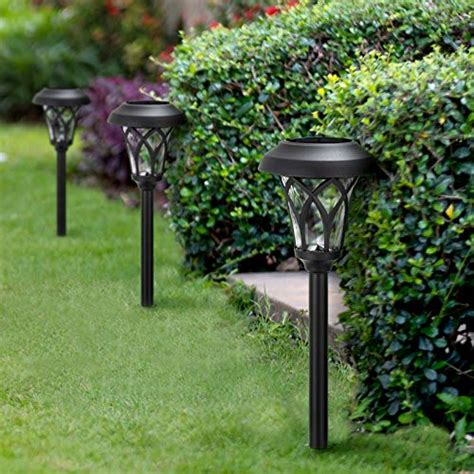 Beau Jardin 8 Pack Solar Lights Bright Pathway Outdoor Glass Stainless