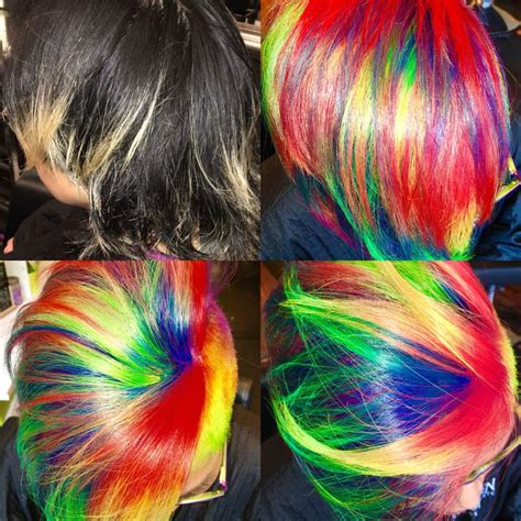 Before And After Tie Dye Hair Annetteavila Lavishhairsf Tie Dye