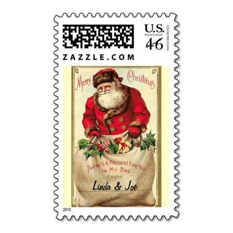 Personalized Victorian Christmas Motif First Class Us Postage Stamps