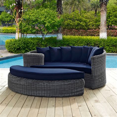 The most common outdoor bed material is cotton. Modway Summon Wicker 2 Piece Outdoor Daybed Set - Outdoor ...