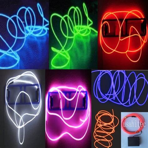 Neon LED Light Glow EL Wire String Strip Rope Tube Car Dance Party Controller EBay