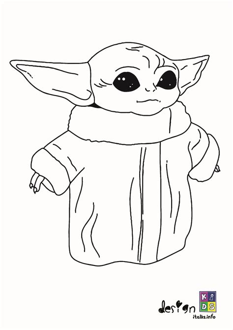 Baby Yoda Coloring Page Printable