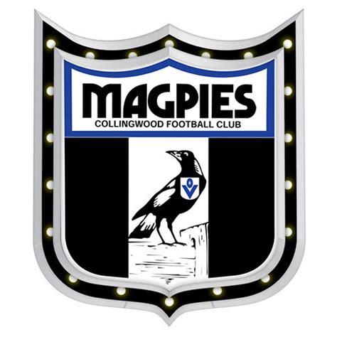 42 questions and answers about 'collingwood magpies' in our 'afl teams' category. Collingwood Magpies Retro Light Up Tin Sign