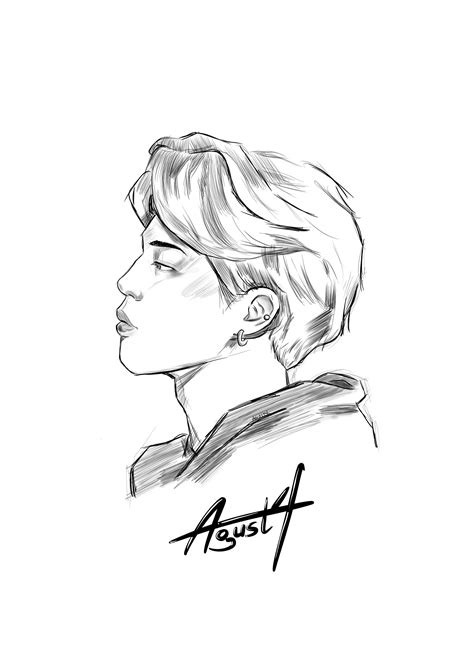 Park Jimin Side Profile By Agust4 Side Face Drawing Profile Drawing