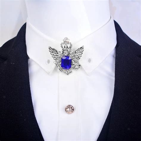 Unisex Men Vintage Crystal Crown Eagle Brooch Pins Suit Breastpin