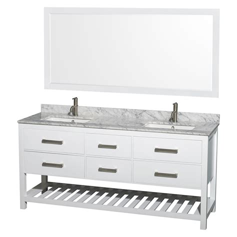 Wyndham Collection Natalie 72 In White Double Sink Bathroom Vanity With