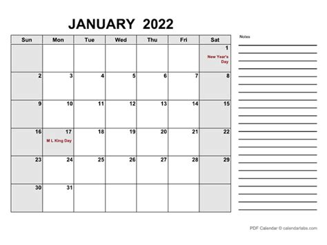 January 2022 Calendar Calendarlabs