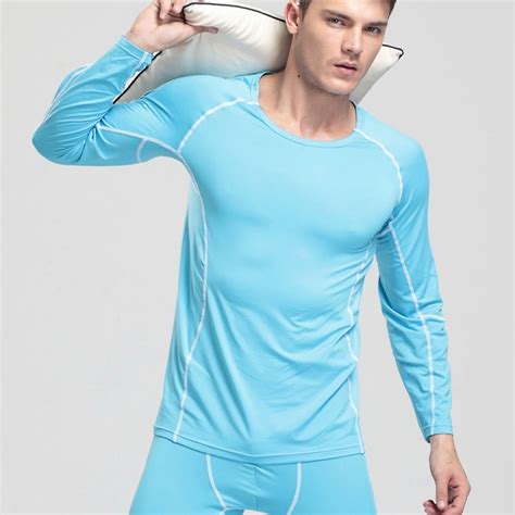 Sb8001 Polyester Silk Men Long Johns Thermal Underwear Sets Suits