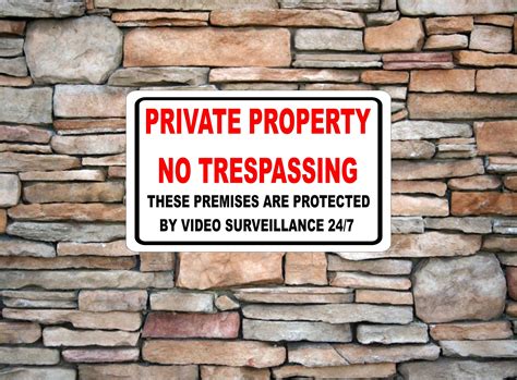 no trespassing video surveillance security sign aluminum metal etsy