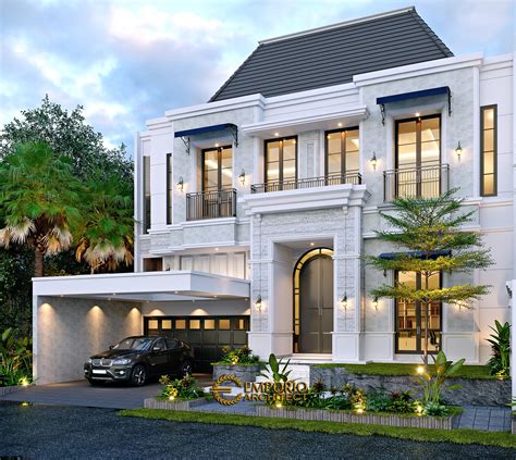 Desain Rumah Klasik Modern 2 5 Lantai Bapak ARS Di Jakarta Tampak
