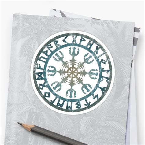 Helm Of Awe Aegishjalmur Symbol Wikinger Nordische Runen Sticker Von